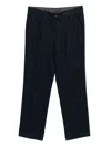 Michael Kors Linen Straight Chinos In Blue