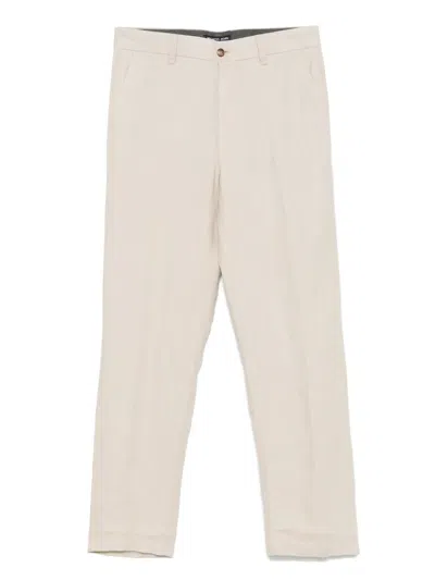 Michael Kors Linen Trousers In Neutral