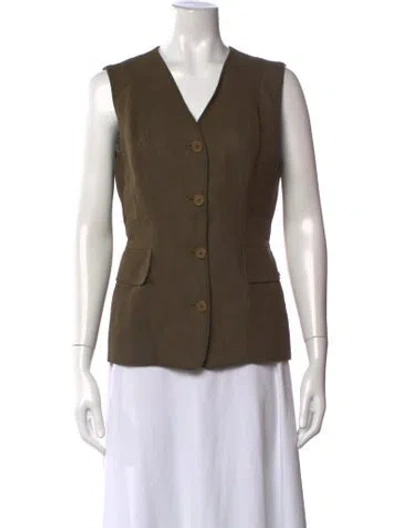 Pre-owned Michael Kors Linen Vest In Neutral