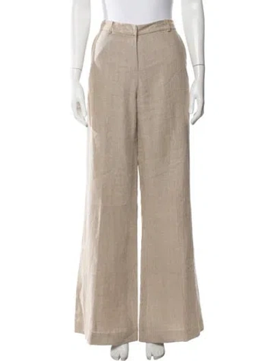 Pre-owned Michael Kors Linen Wide Leg Pants In Neutrals