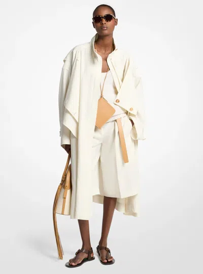 Michael Kors Linen Wind Coat In Natural