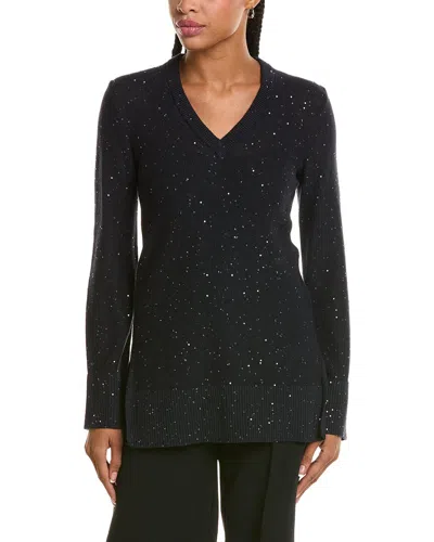 Michael Kors Linen-blend Embellished Sweater In Black