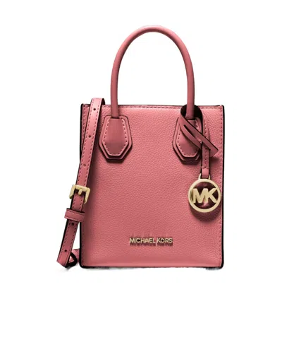 Michael Kors Litchi Striped Shoulder Bag In Pink