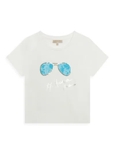 Michael Kors Little Girl's & Girl's Sequin-embellished Graphic Cotton T-shirt In Off White