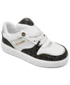 Michael Kors Little Girls Emmet Rumi Casual Sneakers From Finish Line In White,brown