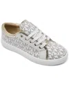 Michael Kors Toddler Girls Jem Ralley Casual Sneakers From Finish Line In Vanilla,pale Gold