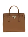 Michael Kors Lock-accent Top-handles Tote Bag In Brown