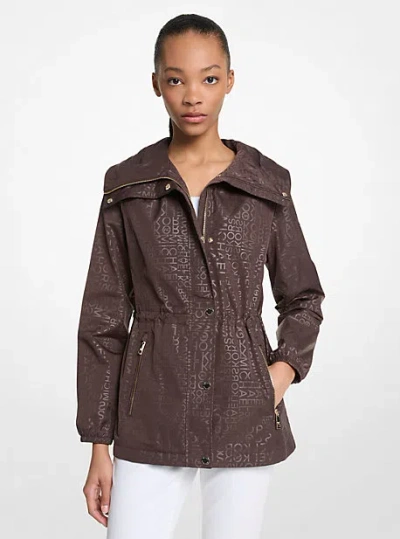 Michael Kors Logo Anorak In Brown