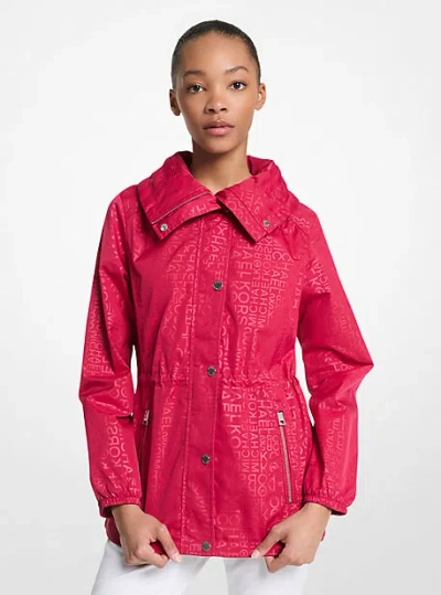 Michael Kors Logo Anorak In Red