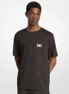 Michael Kors Logo Appliqué Cotton T-shirt In Brown