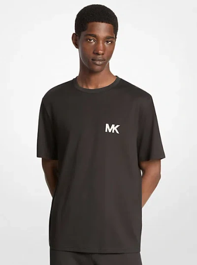 Michael Kors Logo Appliqué Cotton T-shirt In Black