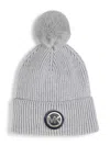 Michael Kors Logo-appliqué Ribbed Beanie In Grey