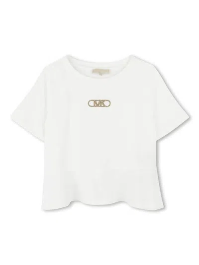 Michael Kors Kids' Logo-appliqué T-shirt In 中性色