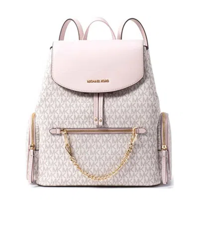 Michael Kors Logo Backpack In Pink