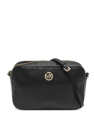Pre-owned Michael Kors Logo-plaque Crossbody Bag In Black