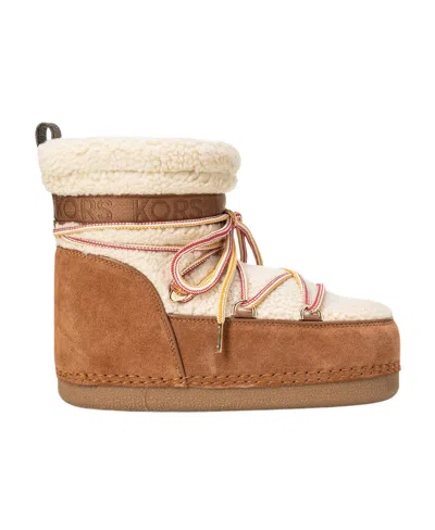 Michael Kors Logo Boots In Brown