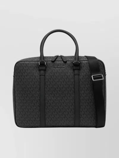 Michael Kors Logo Briefcase With Detachable Shoulder Strap In Black
