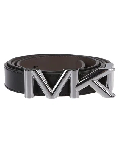 Michael Kors Logo Buckle Reversible Belt In Black