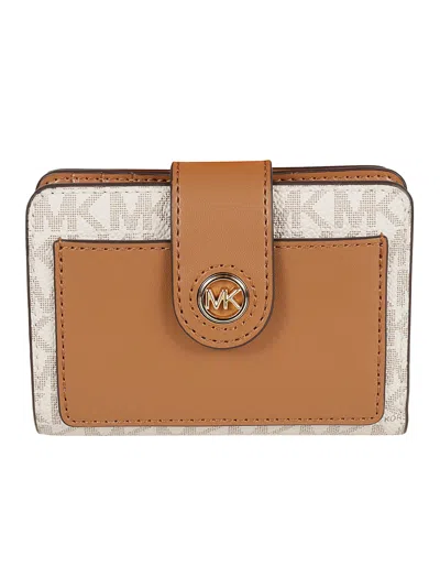 MICHAEL KORS LOGO BUTTONED CARD CASE
