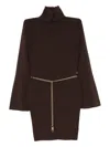 Michael Kors Logo-chain Mini Dress In Brown