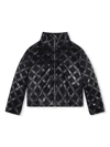 Michael Kors Logo Chain-print Puffer Jacket In Black