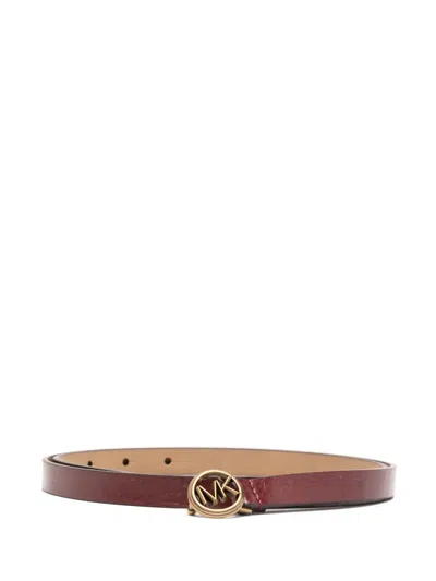 Michael Kors Logo Charm Belt In Brown