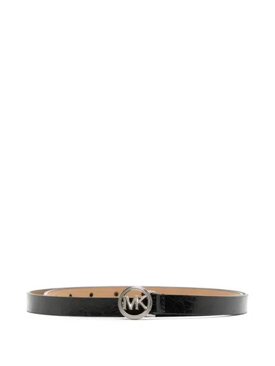 Michael Kors Logo Charm Belt In Black