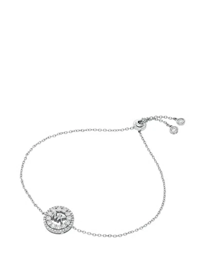 Michael Kors Logo-charm Bracelet In Silver