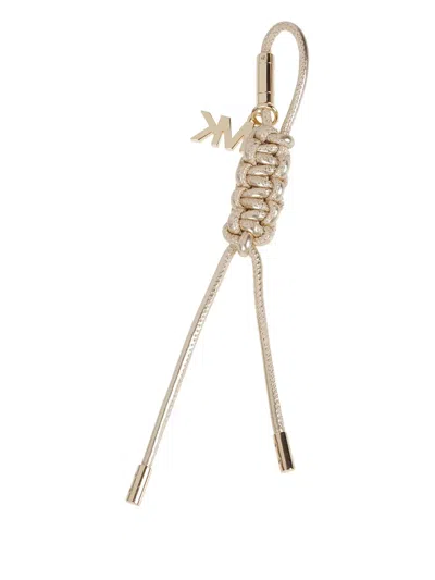 Michael Kors Logo-charm Keyring In Gold