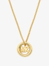 Michael Kors Logo Charm Necklace In Gold
