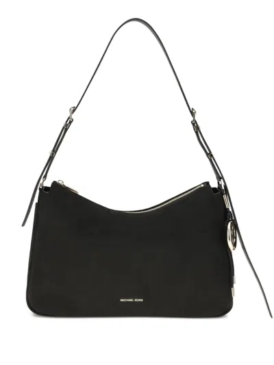 Michael Kors Logo-charm Shoulder Bag In Brown