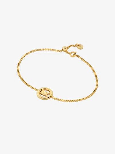 Michael Kors Logo Charm Slider Bracelet In Black