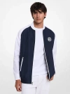 Michael Kors Logo Charm Windbreaker Jacket In Blue