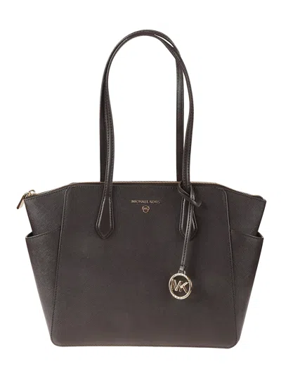 Michael Kors Logo Classic Tote In Brown