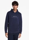 Michael Kors Logo Cotton Blend Hoodie In Blue