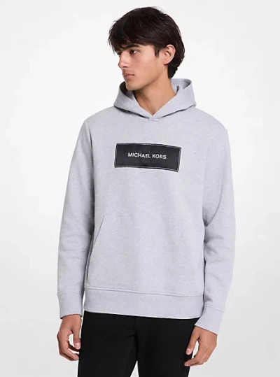 Michael Kors Logo Cotton Blend Hoodie In Brown