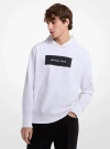 Michael Kors Logo Cotton Blend Hoodie In White