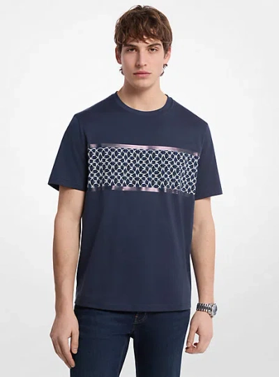 Michael Kors Logo Cotton T-shirt In Blue