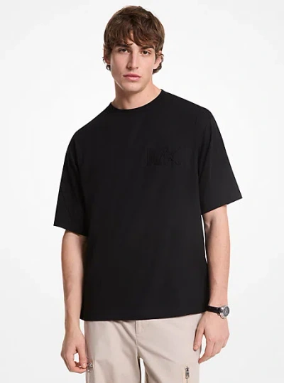 Michael Kors Logo Cotton T-shirt In Black