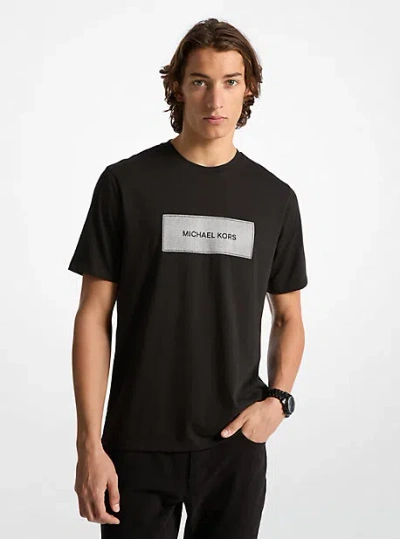 Michael Kors Logo Cotton T-shirt In Black