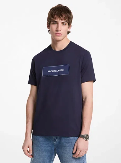 Michael Kors Logo Cotton T-shirt In Blue