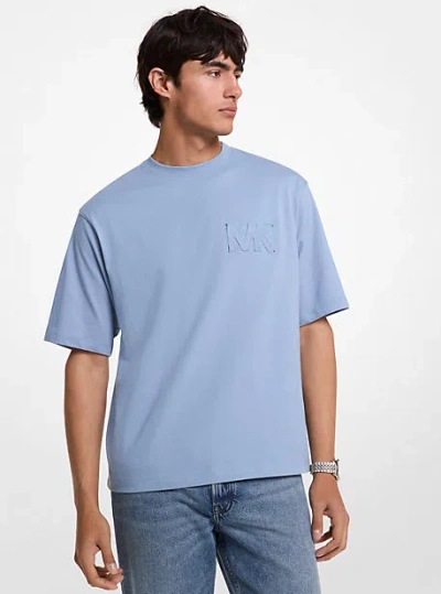 Michael Kors Logo Cotton T-shirt In Blue