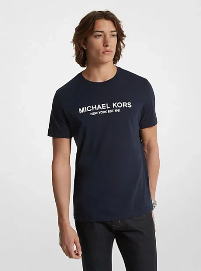 Michael Kors Logo Cotton T-shirt In Blue