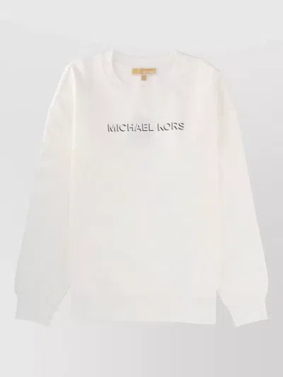 Michael Kors Logo Crew Neck Sweatshirt Long Sleeves In White