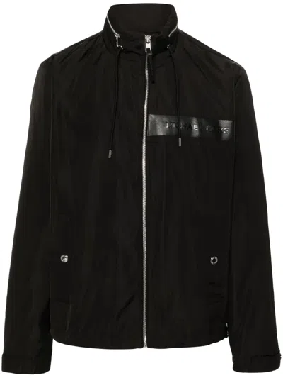 Michael Kors Logo-debossed Hooded Jacket In Schwarz