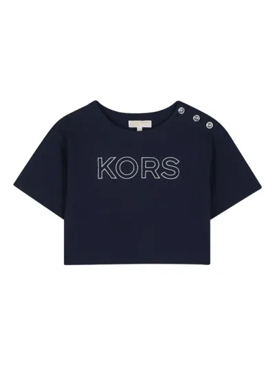 Michael Kors Kids' Logo-detaiç T-shirt In Blue