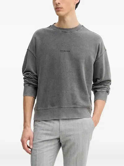 Michael Kors Logo-detail Crew-neck Sweatshirt In Blue
