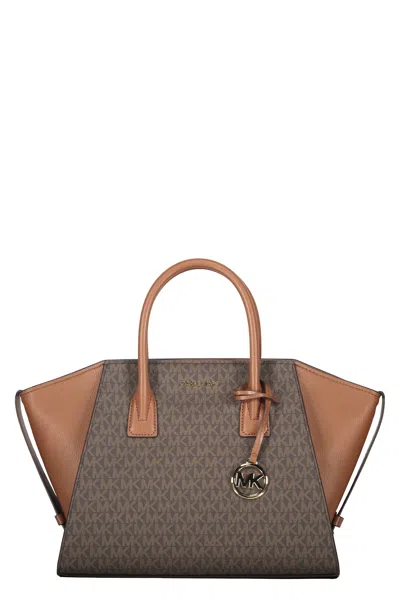 Michael Kors Logo Detail Handbag In Brown