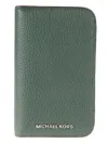 Michael Kors Logo Detail Horizontal Buttoned Wallet In Bosco