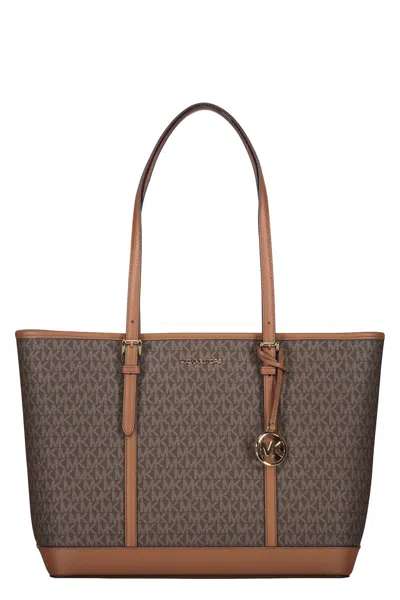 Michael Kors Logo Detail Tote Bag In Brown